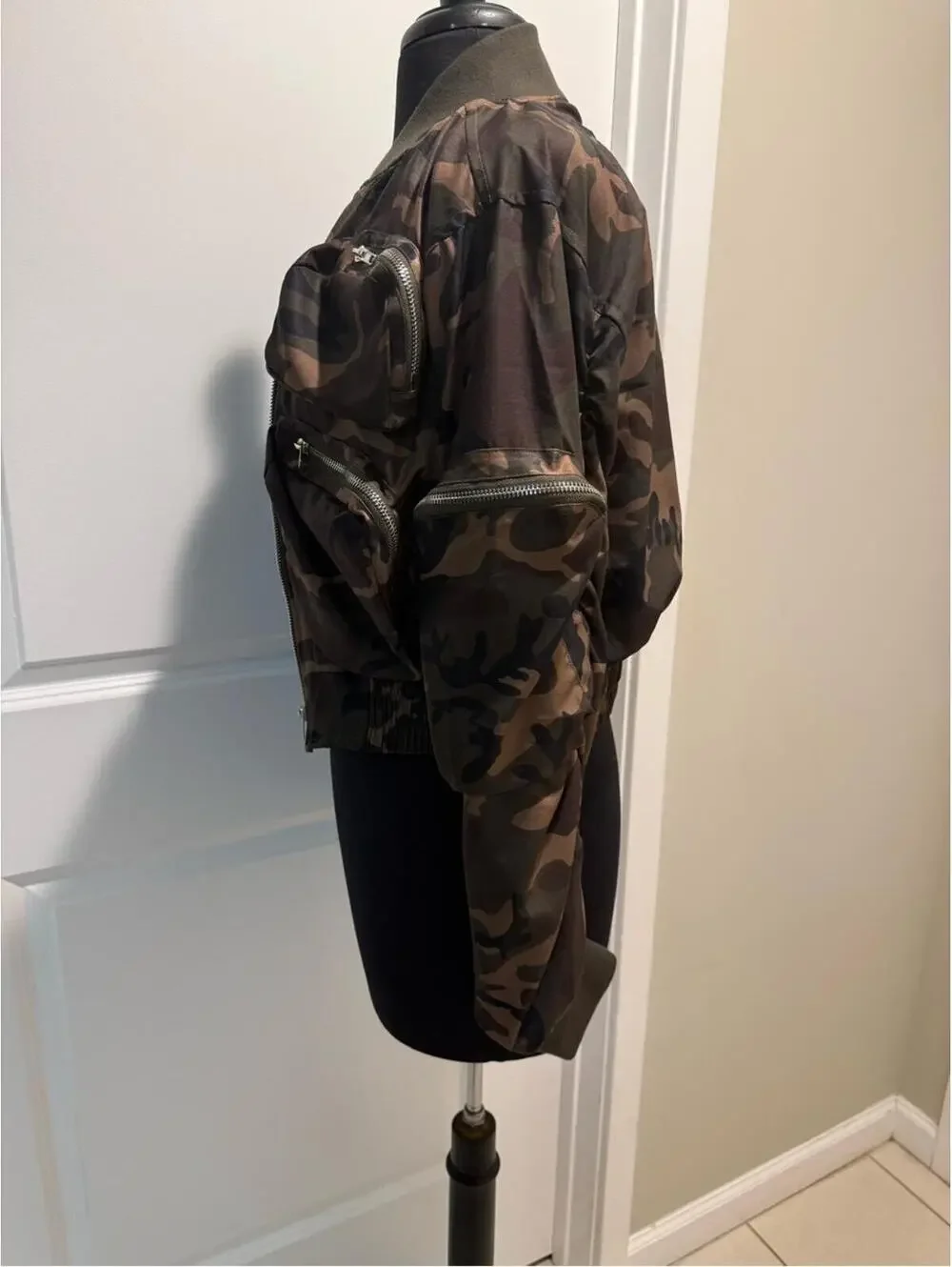 Camo Utility Bomber Jacket - Green Camo - Picture 5 of 8
